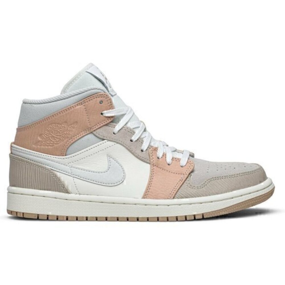 Nike Air Jordan 1 Mid Milan CV3044-100 Youth 7 Tan Khaki White Sneakers